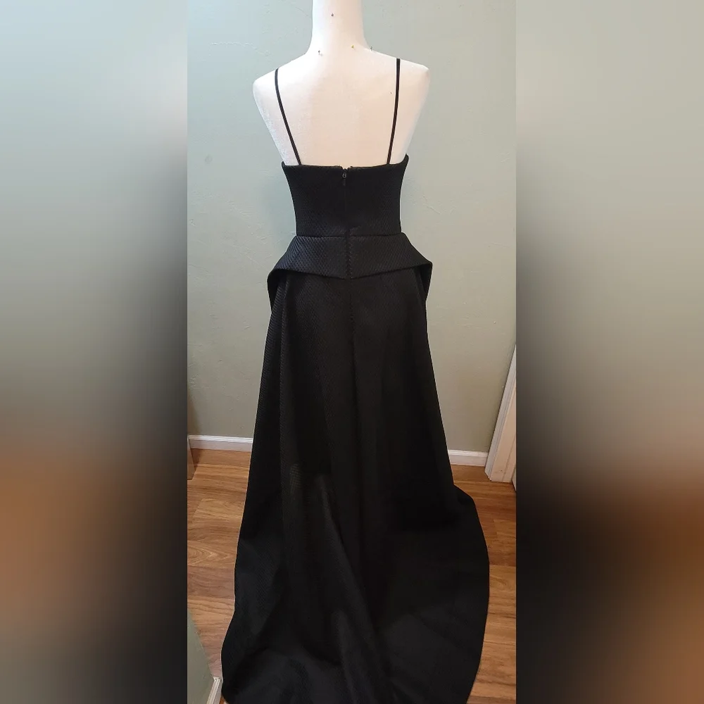 Bariano Black Walk-thru Dress with Spaghetti Straps - Picture 4 of 6
